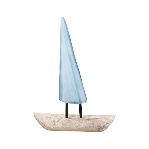 Artikelbild für Standrelief Boot Sailing hellblau/weiß L5xB19,5xH27cm im Baltic Kölln Onlineshop