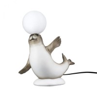 Artikelbild für Tischleuchte Robbe mit Ball grau/weiß L13xB25xH29 im Baltic Kölln Onlineshop