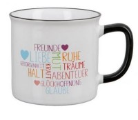 Artikelbild für Keramik Tasse Schlagworte mehrfarbig im Baltic Kölln Onlineshop