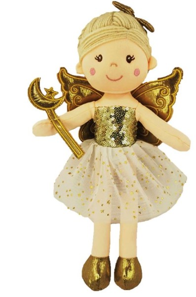 Puppe Engel mit bloden Haaren gold 30cm