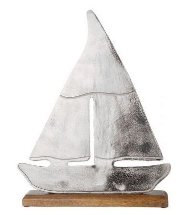 Alu Schiff auf Base 25x5x31 cm