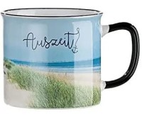 Artikelbild für Keramik Tasse Auszeit grün/schwarz/blau 8,7x13,2x9,8cm im Baltic Kölln Onlineshop