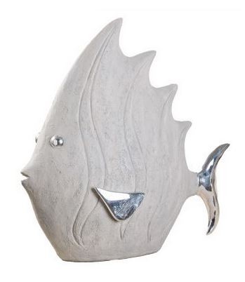 Artikelbild für Poly Figur Fisch grau/silber 32x35x10 im Baltic Kölln Onlineshop