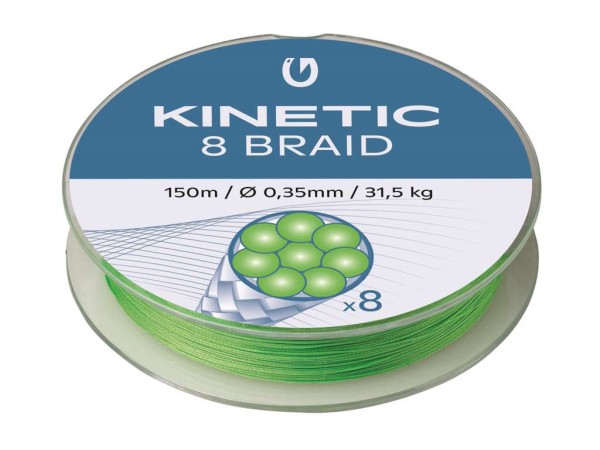 Kinetic 8 Braid 150m fluo green