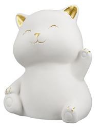 Keramik Katze Kitty winkend 12x10x9,5cm