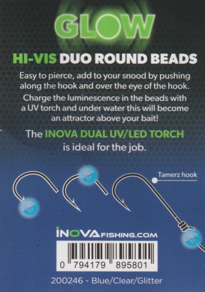 Artikelbild für HiVis Duo Round Soft Beads Glow Blue/Glitter 20*8 mm / 25*6 mm im Baltic Kölln Onlineshop