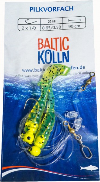 Baltic Rotations-Pilkvorfach, 2 Beifänger grün-glitter