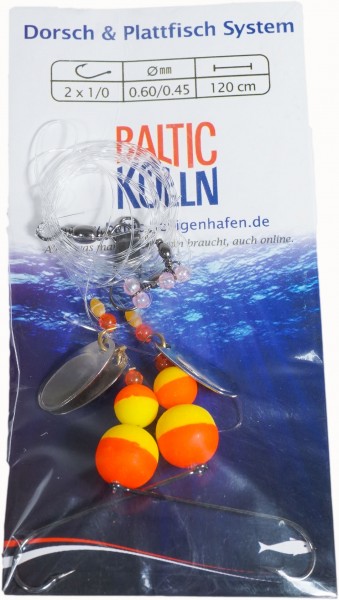 Baltic Dorsch & Plattfischsystem 2 Haken gel/rot