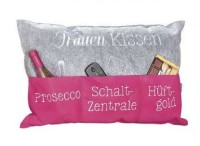 Artikelbild für Frauenkissen Filz hellgrau/magenta bestickt im Baltic Kölln Onlineshop