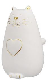 Keramik Katze Kitty mit Herz15,5x9x9cm
