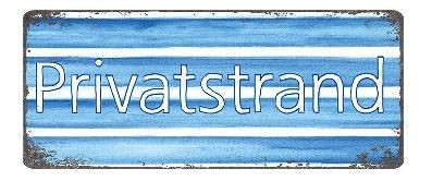 Blechschild Privatstrand 30x12,5 cm