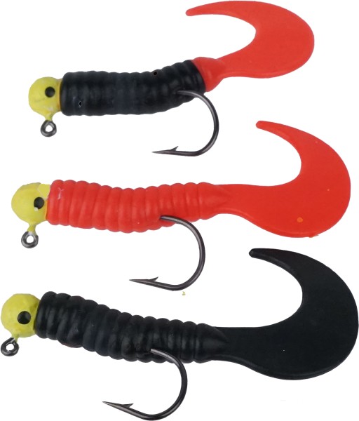 Artikelbild für Jigs,3 Stk SB,fertig montiert mit Twisterschw. schw/schw-rot/rot im Baltic Kölln Onlineshop